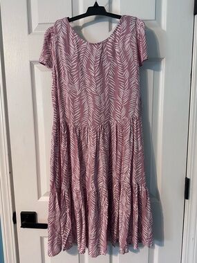 NWT Pink and Cream High Neck Dress by Lascana, Size 8/Euro 40